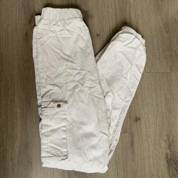 White Cargo Pants - Picture 2 of 2